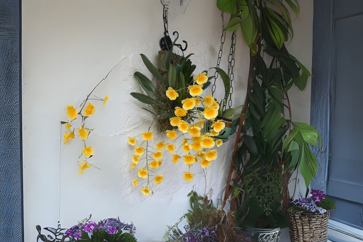 Dendrobium Orchid Plant - Golden Shower - Dendrobium lindleyi - Compact Epiphytic Orchid with Fragrant Yellow Flowers