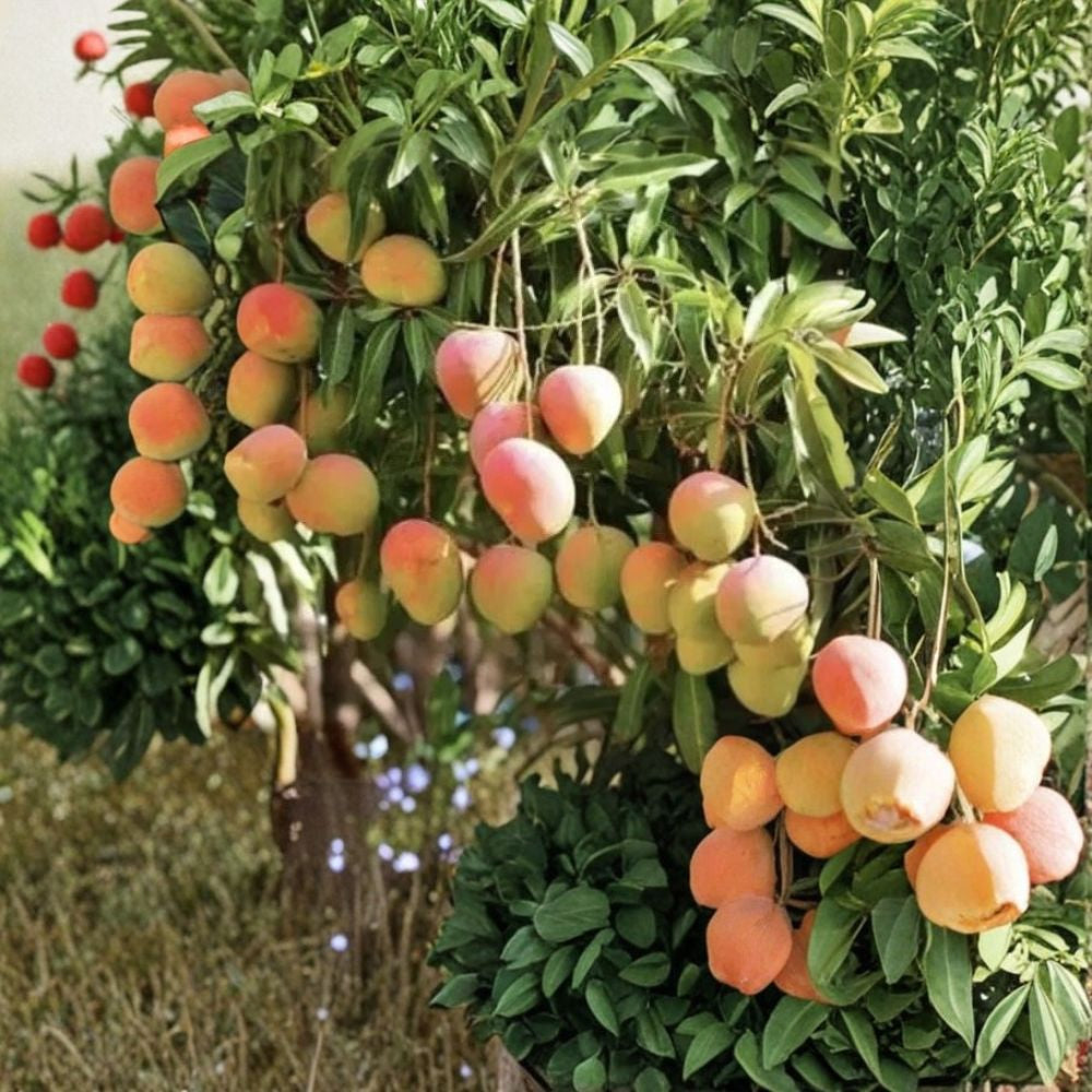 Red Mango Tree – Mangifera indica Live Seedling | 16–25 Inches Tall | In Pot  Tropical Fruit Starter | Red Variety | Container Friendly