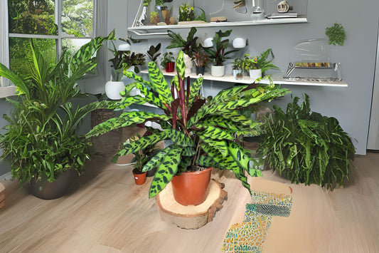 Calathea Lancifolia Rattlesnake Plant in 6" Pot - Low Maintenance Indoor Houseplant for Home Decor, Calathea sp.