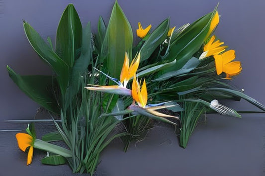 Yellow Bird of Paradise Rhizomes - 2 Live Rooted Tropical Plants - Heliconia - Free Shipping