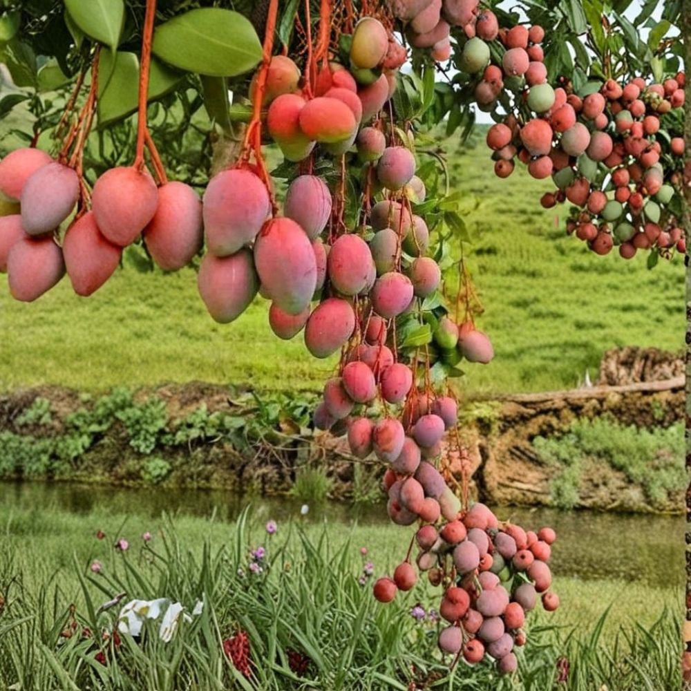 Rare Red Mango Tree – Mangifera indica Live Seedling | 20–24 Inches Tall | Includes Nursery Pot  Sweet Tropical Variety | Larger Fruit Type | Container Friendly