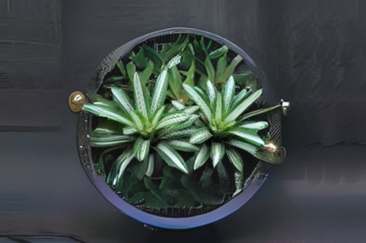 Bromeliad Plant 8 Inch Pot Vriesea pseudoatra 'Eureka' Exotic Green Burgundy Leaves Tropical Houseplant