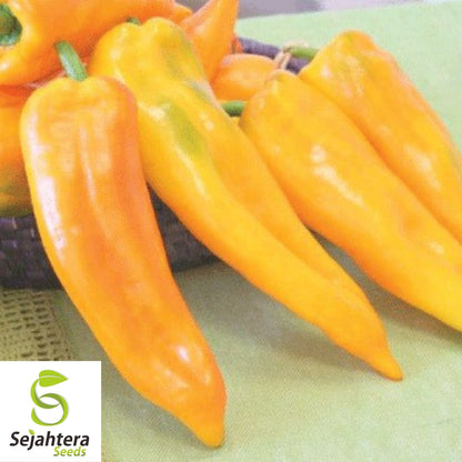 Corno di Toro Giallo Pepper Seeds 30+ | Yellow Italian Sweet Pepper USA