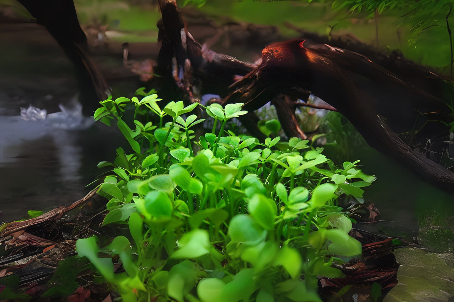 Dwarf Four Leaf Clover Portion Cup 3.5oz - Marsilea hirsuta, Bristly Water-Clover, Aquatic Fern for Aquariums