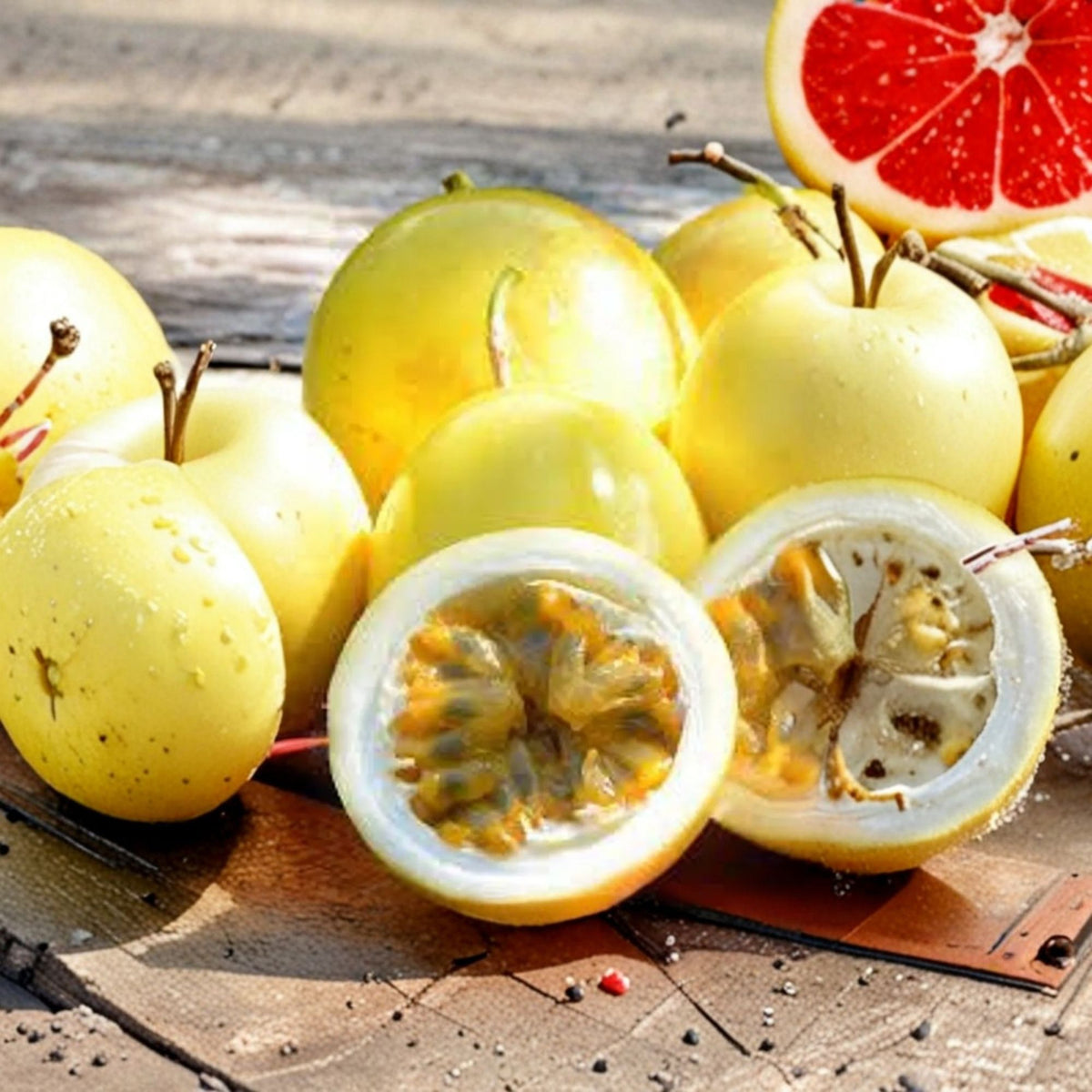 Yellow Passion Fruit Live Vine, 3–4 Feet Tall, Tropical Fruit Plant, Passionfruit Vine, 3 Gallon Pot, Live Fruit Plant