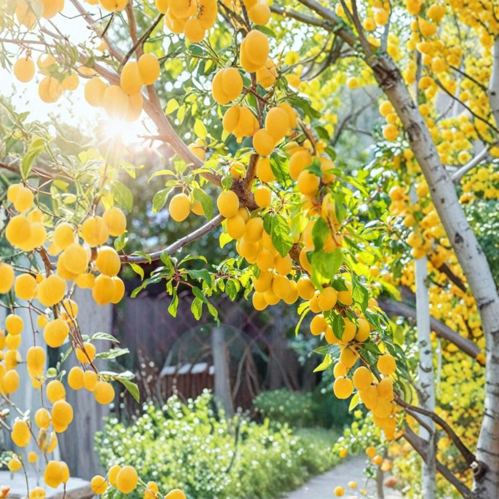 Yellow Plum Tree – Live Rooted Fruit Tree | Up to 2 Feet Tall | Bare Root Plum Plant | Backyard Orchard Starter