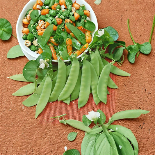 Dwarf Grey Sugar Snow Pea Seeds – Pisum sativum | Heirloom Chinese Snow Pea | 120 Seeds | Crisp Edible Pod Vegetable | Easy Garden Grower