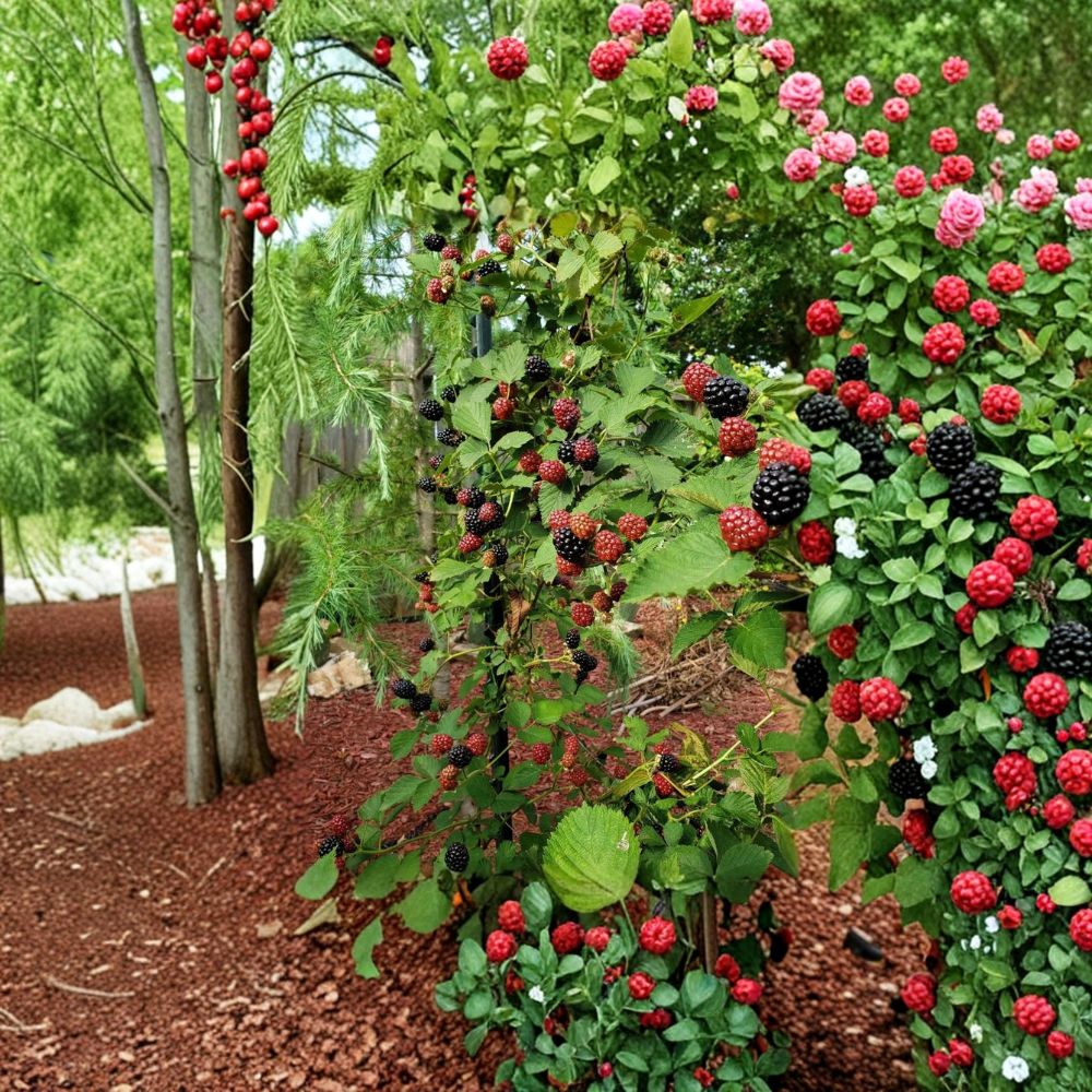 Galaxy Blackberry Plants – Rubus Live Thornless Berry Bush | Set of 3 Bare Root Starter Plugs | 3–6 Inches Tall | Early Season Blackberry