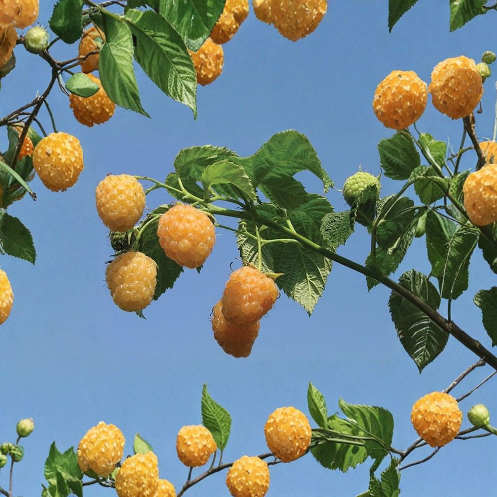 Fall Gold Raspberry Plants – Rubus idaeus ‘Fall Gold’ Starter Plugs | Set of 3 | Sweet Golden Raspberries | Everbearing Fruit Variety | Bare Root Plants