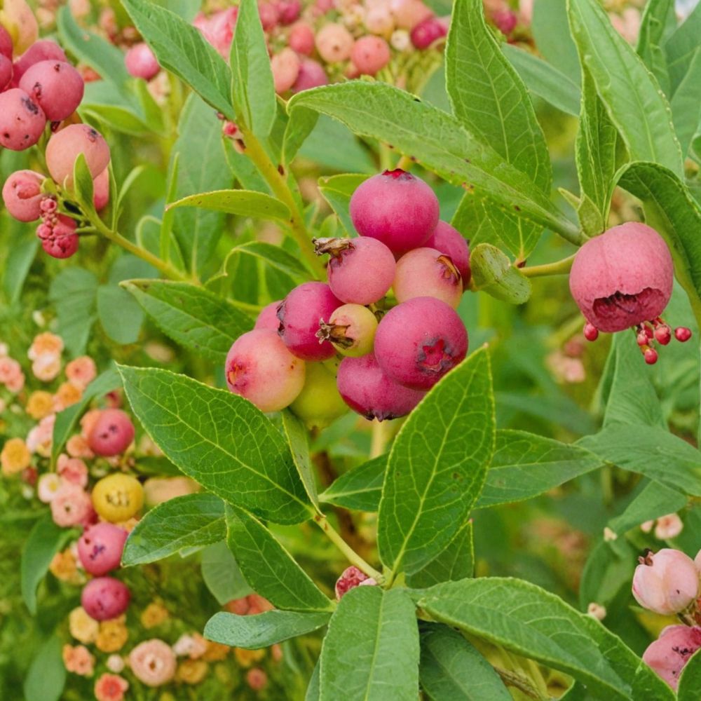 Pink Lemonade Blueberry Plants – Vaccinium ‘Pink Lemonade’ Live Fruit Bush | Set of 2 Rooted Plants | 4–6 Inches Tall | Sweet Pink Berry Shrub