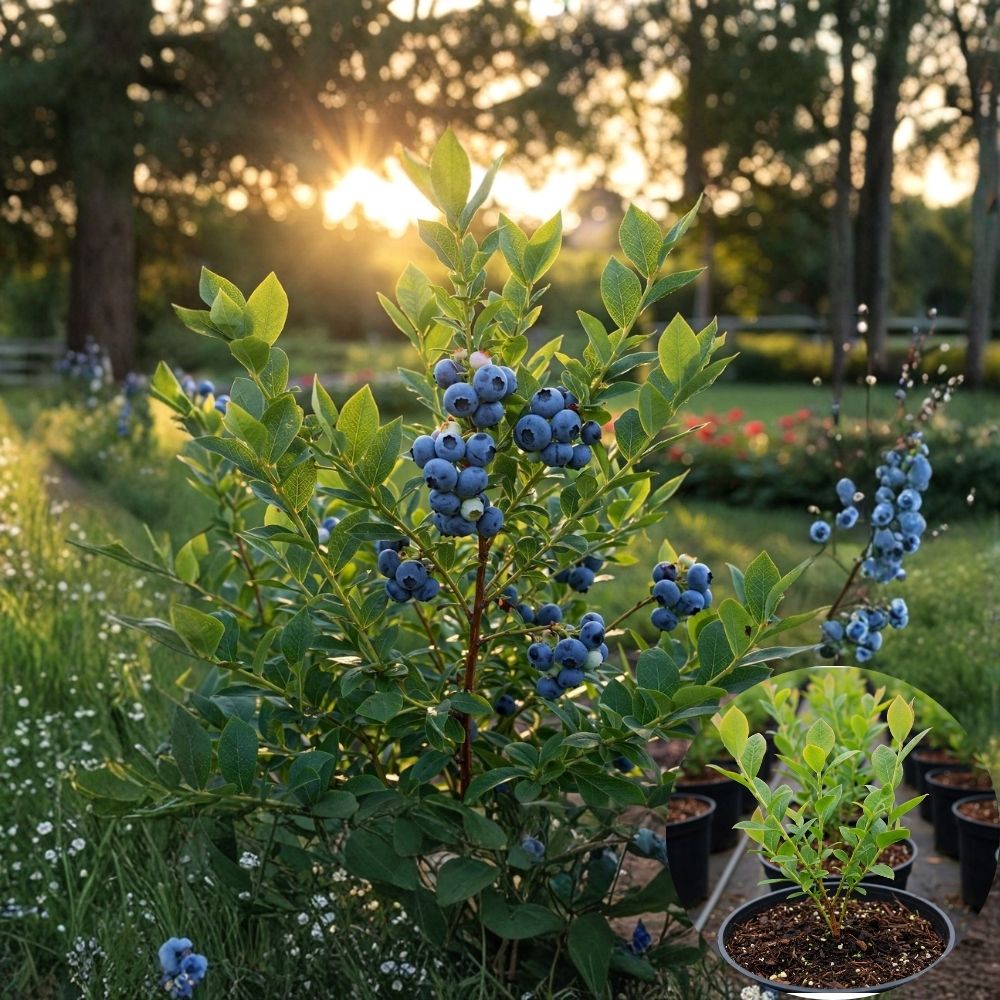 Premier Blueberry Plant – Rabbiteye Live Berry Bush | 3 Gallon Pot | 2–3 Feet Tall | Large Sweet Blue Fruit | Garden & Container Friendly