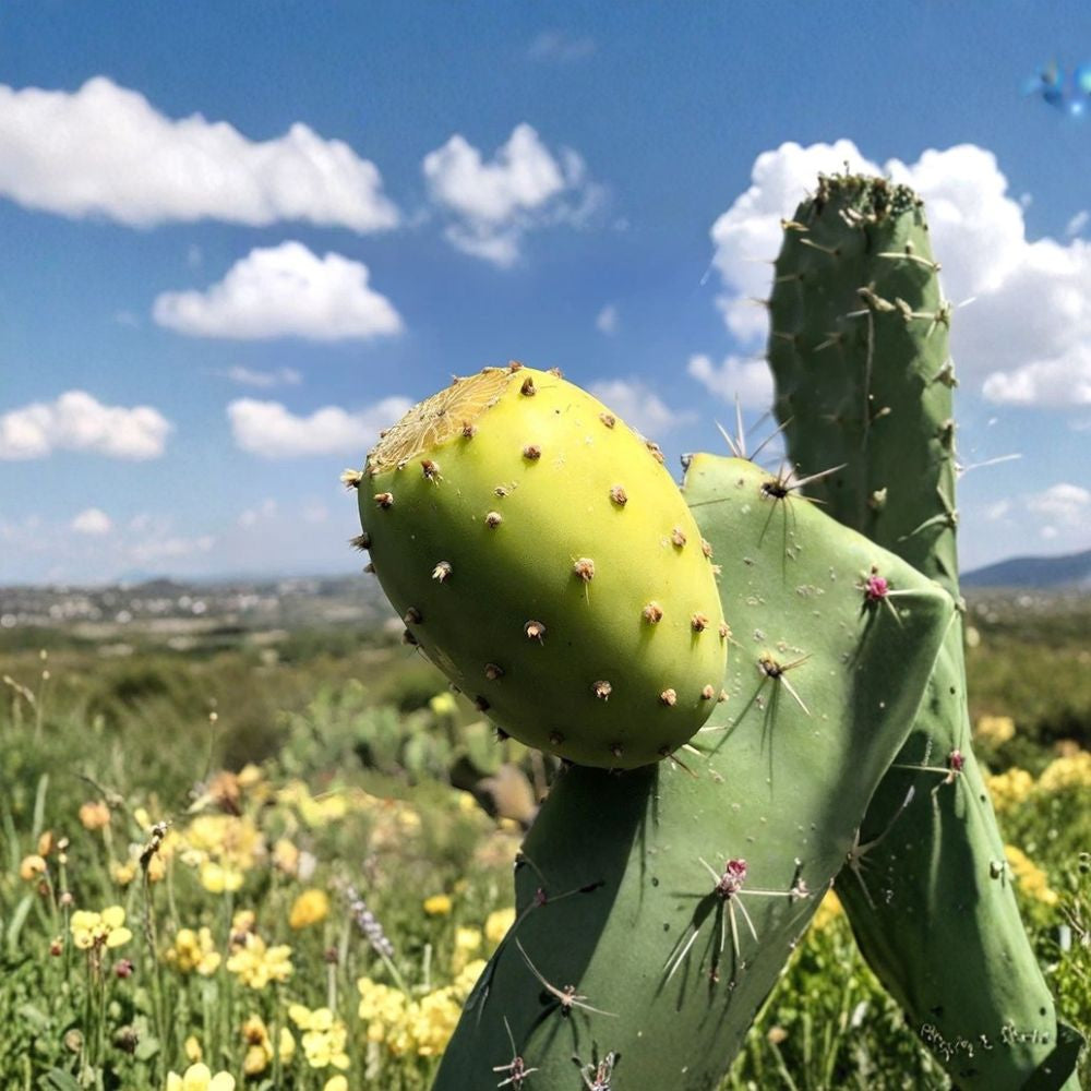 White Fruit Prickly Pear – Opuntia spp. 15 Seeds | Edible Nopal Tunero Blanco | Outdoor Cactus  Drought Tolerant | Clumping Growth | Full Sun Plant