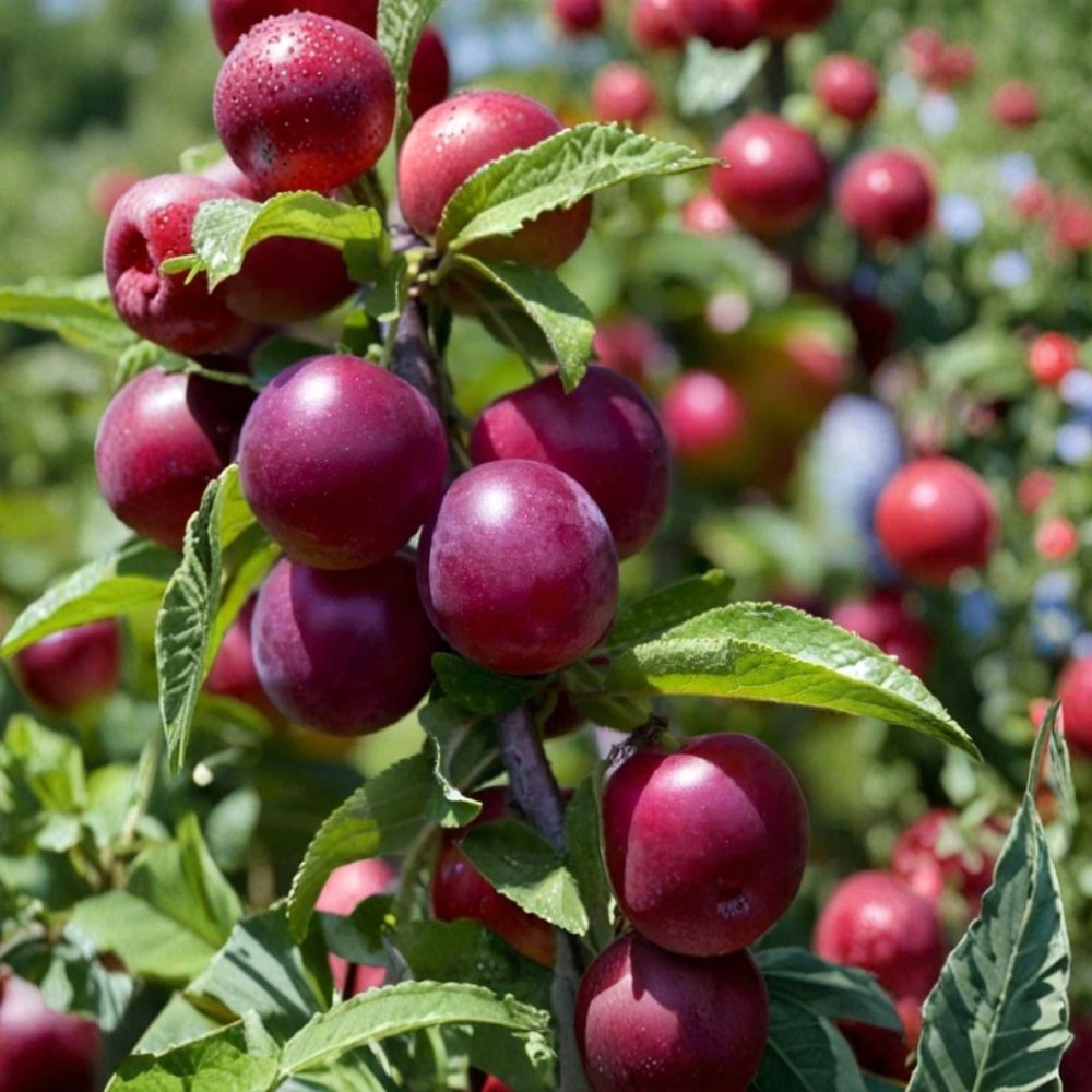 Santa Rosa Plum Tree – Live Rooted Plant | Up to 3 Ft Tall | Sweet Juicy Plum Fruit Tree | Backyard Orchard Starter