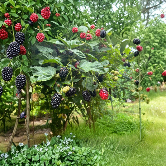 3 Kiowa Blackberry Plants – Rubus ‘Kiowa’ Starter Plugs | Large Sweet Berries | High-Yield Thorny Variety | Bare Root Berry Plants | Backyard Fruit Garden