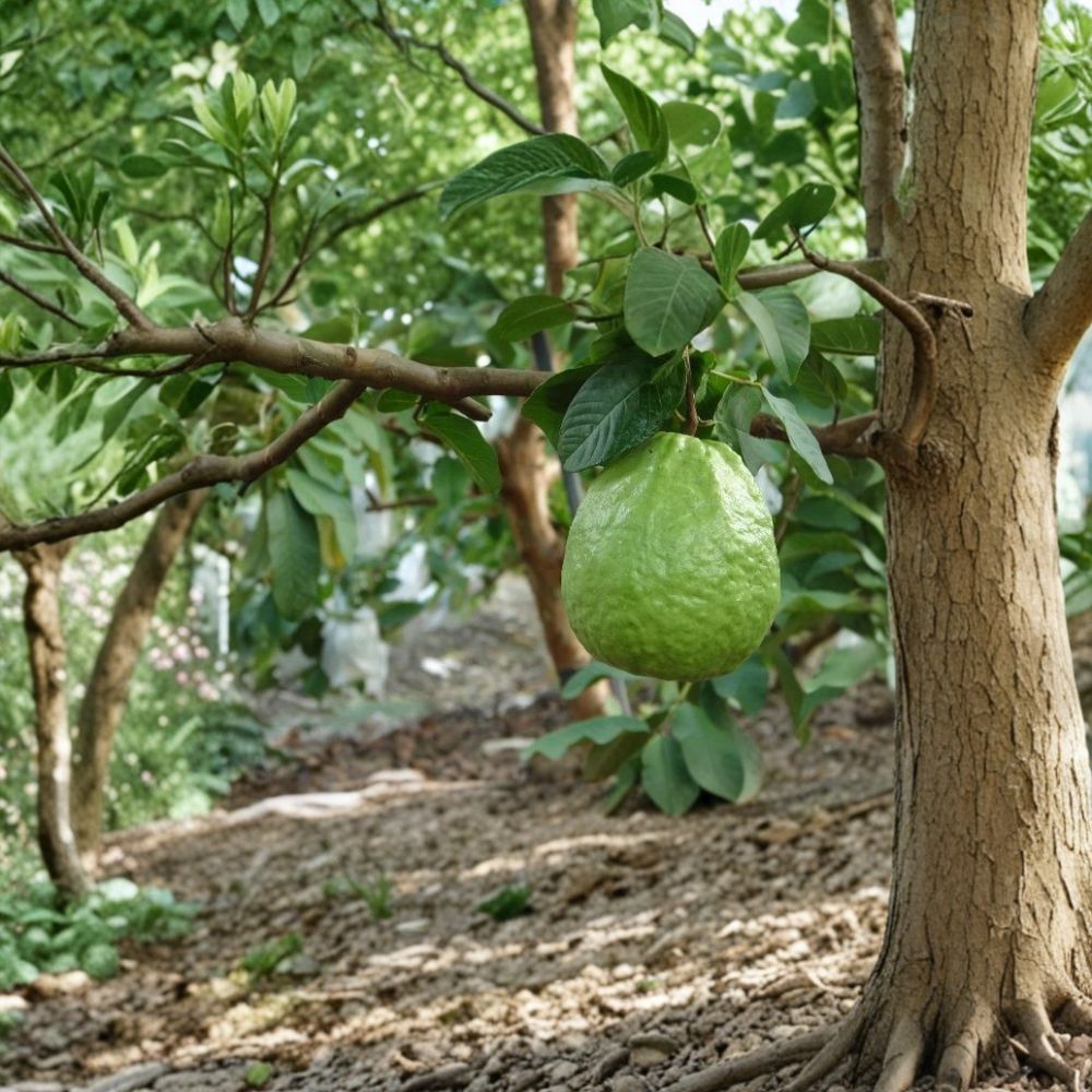 Thai Guava Tree – Tropical Fruit Plant | 3–4 Ft Tall | Air-Layered / Grafted Guava | Sweet White Flesh Guava Tree