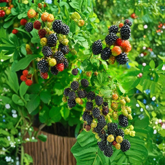 3 Prime-Ark Traveler Blackberry Plants – Rubus Starter Plugs | Thornless Everbearing Variety | Sweet Firm Berries | Bare Root Berry Plants | Easy Garden Fruit