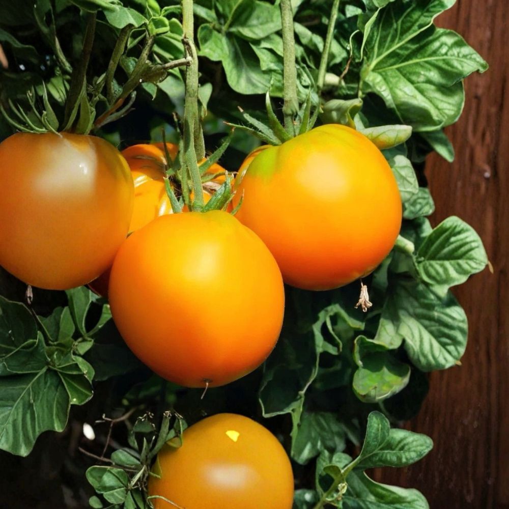 Garden Peach Heirloom Tomato – Solanum lycopersicum Live Plant | Unique Peach-Colored Tomato | Velvety Skin Heirloom Variety | Garden & Container Friendly | Easy to Grow