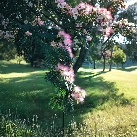 Pink Mimosa Tree – Albizia julibrissin Live Bare Root | 1-2 Ft Tall | Tropical Looking Silk Tree | Fast Growing Shade Tree | Pollinator Friendly