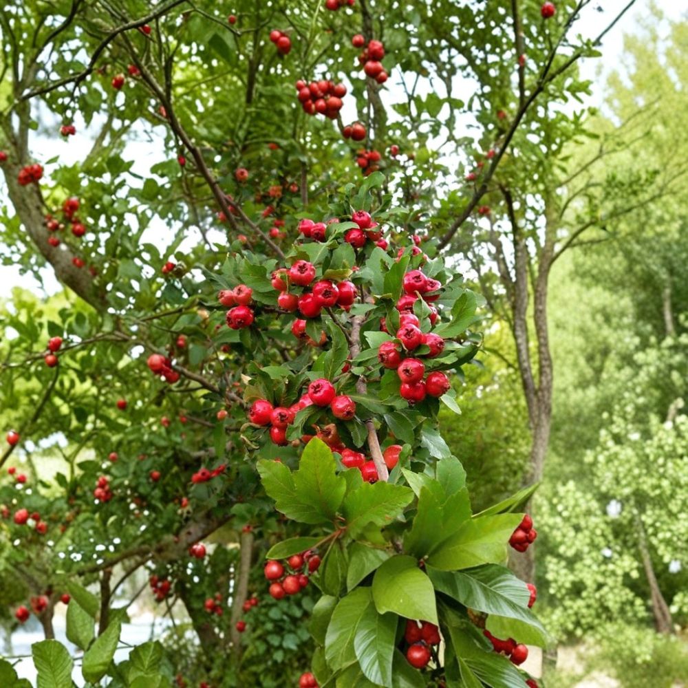 Mayhaw Fruit Tree – Crataegus aestivalis Live Seedling | 1 Ft Tall Bare Root | Heirloom Southern Fruit Tree | Edible Hawthorn Plant