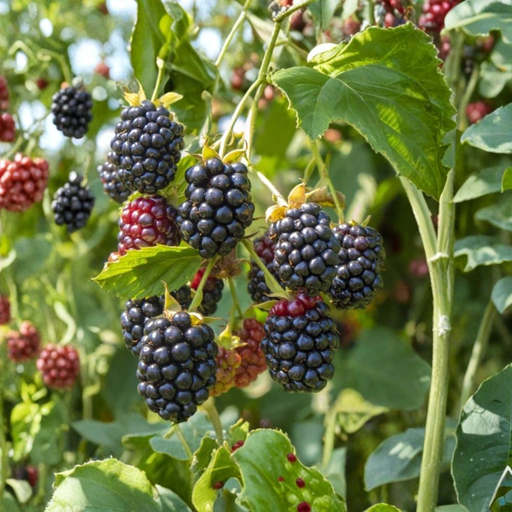 Ouachita Thornless Blackberry Plants – Rubus ‘Ouachita’ Starter Plants | Set of 2 | 4–10 Inch Tall | Sweet Fruit Variety | Bare Root Berry Plants