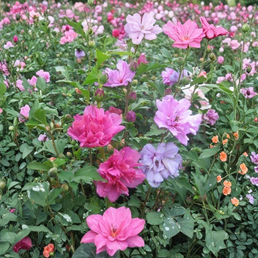 Rose of Sharon Plants – 3 Live Hibiscus Althea Shrubs 2.5 Inch Pots | Mixed Colors Flowering Bush | Hardy Landscape Plant