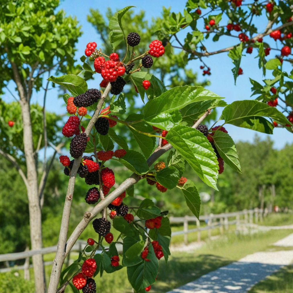 Mojo Berry Dwarf Mulberry – Morus rotundiloba Live Starter Plant | 3–6 Inch Plug | Sweet Berry Fruit Shrub | Container Friendly Patio Plant | Easy to Grow