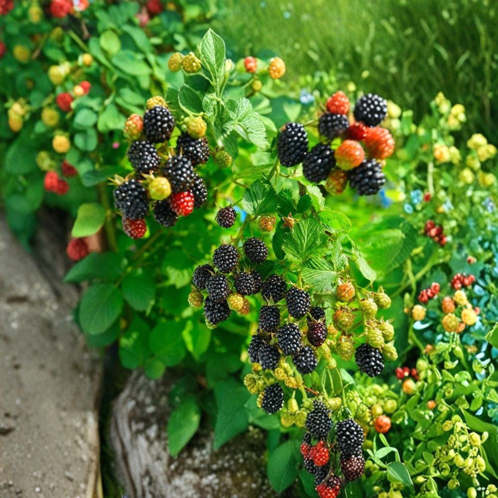 Prime-Ark Freedom Thornless Blackberry Plant – Rubus Live Berry Bush | 1–2 Year Old Plant | Large Sweet Berries | Everbearing Fruit Plant | Easy to Grow