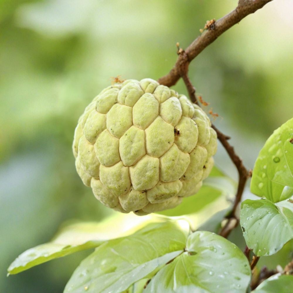 Sugar Apple Tree – Annona squamosa Live Seedling | 8–12 Inches Tall | 2 Inch Pot | Sweetsop Tropical Fruit Plant