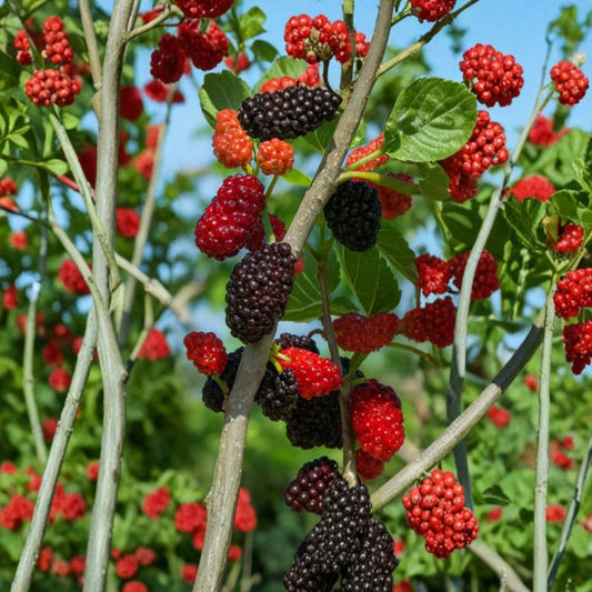 Dwarf Mulberry Tree – Morus Live Starter Plant | 5–8 Inches Tall | Everbearing Sweet Berry Fruit Tree | Patio & Container Friendly