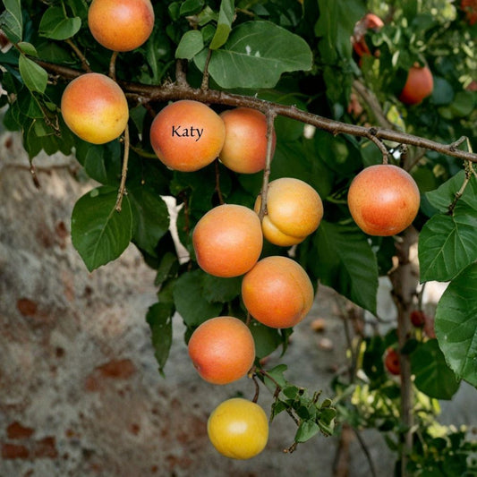 Katy Apricot – Prunus armeniaca Live Fruit Tree | 3–4 Feet Tall | Includes 3 Gallon Nursery Pot  Early Harvest Variety | Sweet Freestone Fruit | Low Chill Apricot