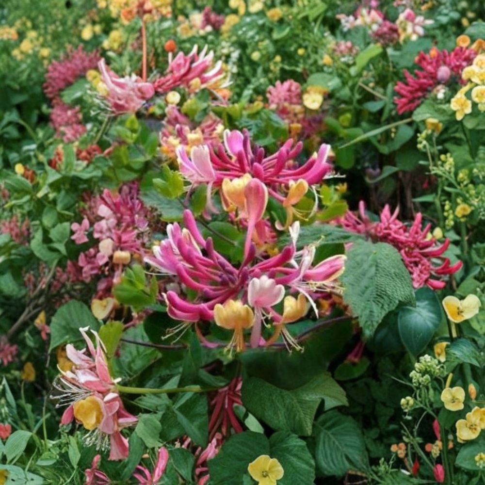Candy Swirl Honeysuckle Vine – Lonicera Live Rooted Starter Plant | Fragrant Climbing Vine | Hummingbird & Butterfly Garden Favorite