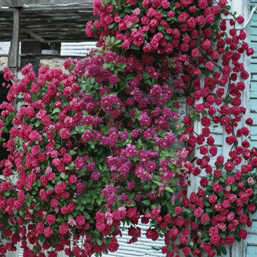 Clematis Purpurea Plena Elegans Plant – Clematis viticella Live Starter | Purple Double Flower Vine | Climbing Garden Plant