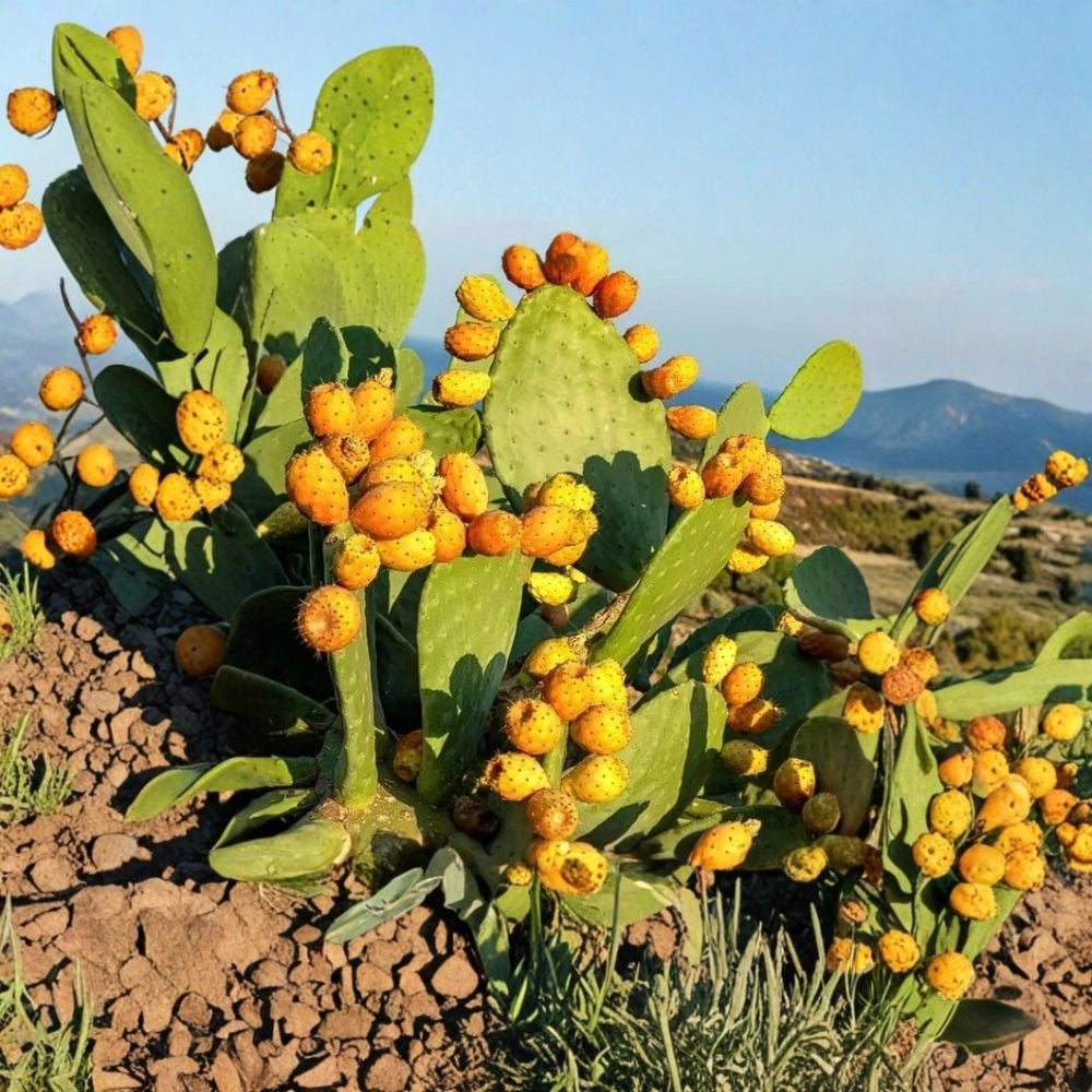 Spineless Prickly Pear – Opuntia ficus-indica ‘Burbank’ 4 Live Pads | 5–7 Inches | Edible Nopal Cactus  Nearly Thornless Variety | Organic Arizona Grown | Cold Hardy