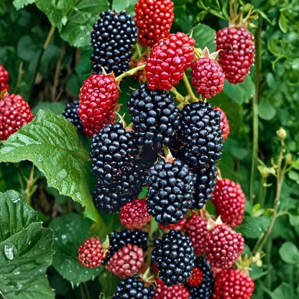 Navaho Thornless Blackberry Plants – Set of 4 Live Starter Plants | 4–6 Inches Tall | Sweet Upright Berry Bush | Rooted Plants No Pot | Easy Grow Fruit Garden