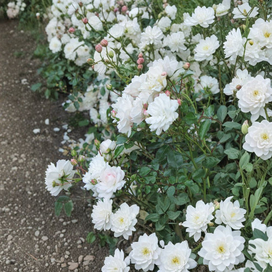Rosa ‘Seafoam’ – Groundcover Rose Live Shrub | 12 Inches Tall | Includes 6” Nursery Pot  Low Growing Landscape Rose | White Blooms | Easy Care Shrub