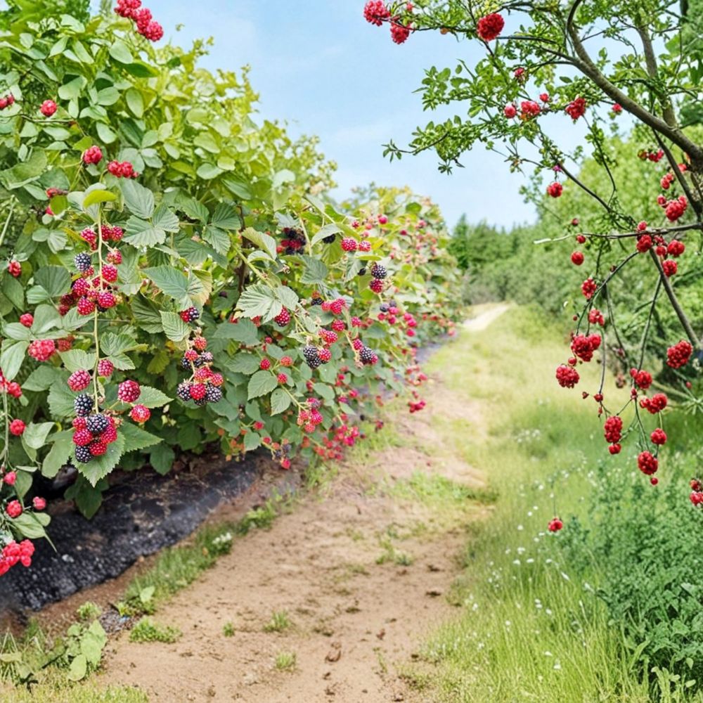 Von Thornless Blackberry Plants – Set of 2 Live Plants | 4–6 Inch Starter Plants | Sweet High Yield Berry Bush | Soil-Wrapped Roots No Pot | Backyard Fruit Garden