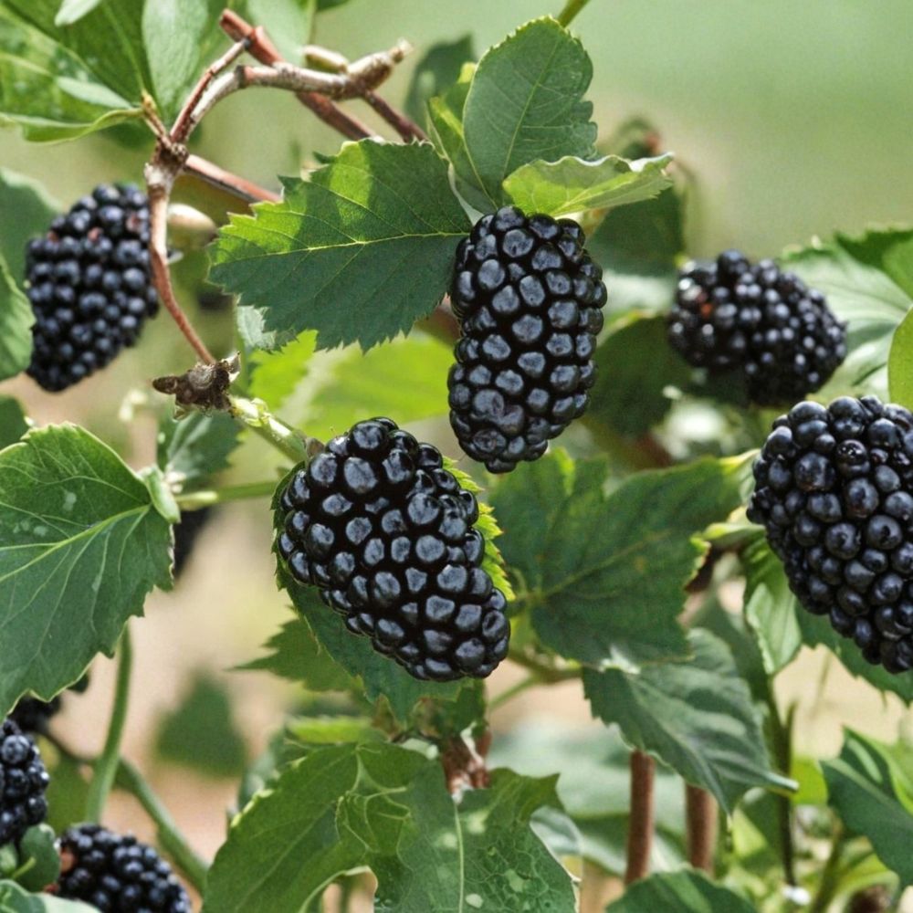 Natchez Thornless Blackberry – 1 Live Plant | 1–2 Year Old Well Rooted | Sweet High Yield Berry Bush | Easy Grow Garden Fruit Plant