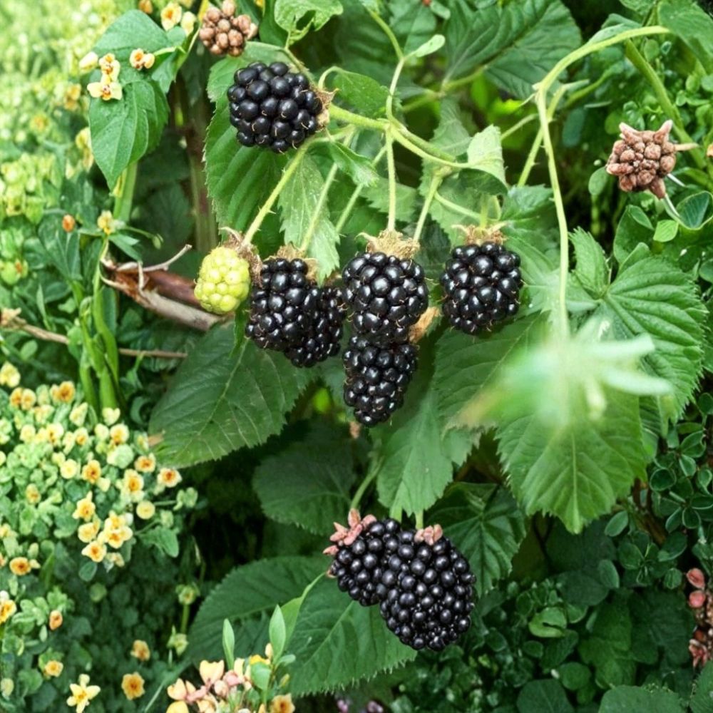Darrow Thorned Blackberry Plants – Set of 5 Starter Plugs | 3–6 Inches Tall | Bare Root Rubus fruticosus | Cold Hardy Berry Bush