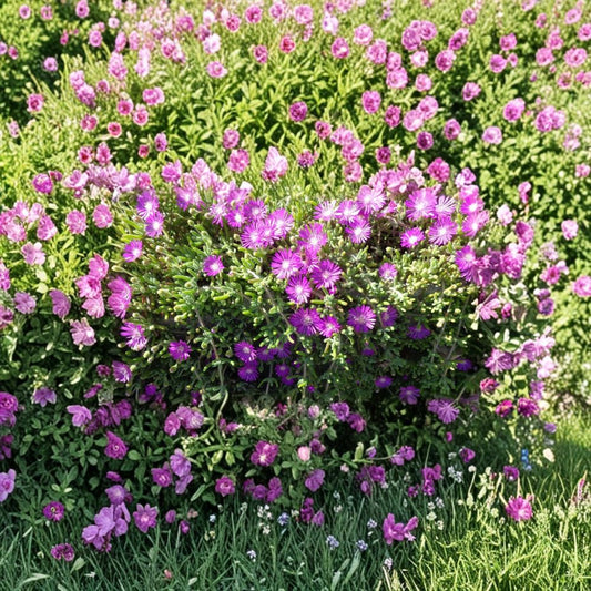 Creeping Ice Plant Cuttings – Delosperma Purple Pink | 12 Pack 5–7 Inch | Drought Tolerant Ground Cover | Flowering Succulent