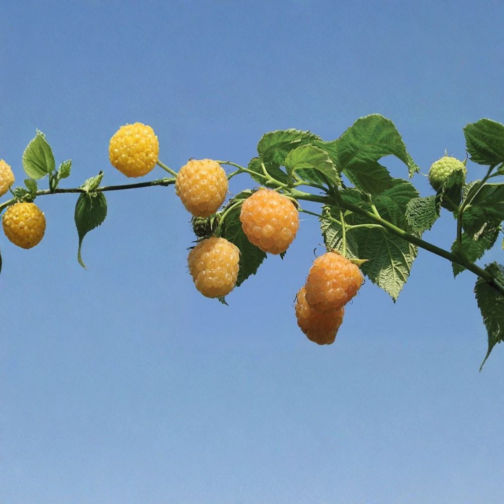 Fall Gold Raspberry Plant – Rubus idaeus ‘Fall Gold’ Live Starter | Bare Root Golden Raspberry | Sweet Everbearing Variety