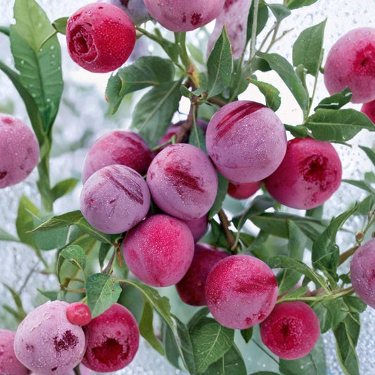 Plum ‘Santa Rosa’ Live Fruit Tree | 2 Feet Tall | Shipped in 3 Gallon Pot  Sweet & Slightly Tart Fruit | Popular Home Orchard Variety | Versatile Use