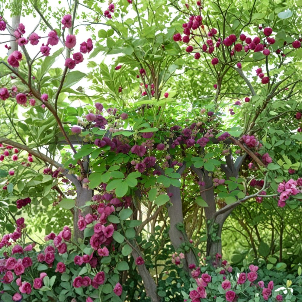 Chocolate Vine Plant – Akebia quinata | Live Rooted Starter Vine | 8–16 Inches Tall | Fragrant Purple Flowers | Fast Growing Climber