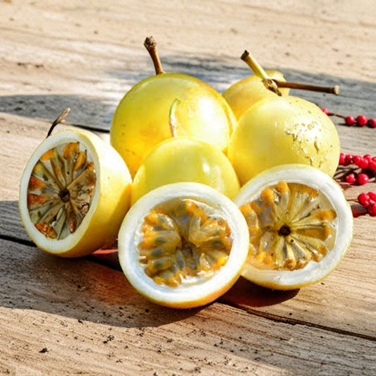 Yellow Passion Fruit – Passiflora edulis (Yellow Variety) Live Fruiting Vine | 3–4 Feet Tall | Includes 3 Gallon Pot  Tropical Climbing Vine | Sweet-Tart Aromatic Fruit | Fast Growing