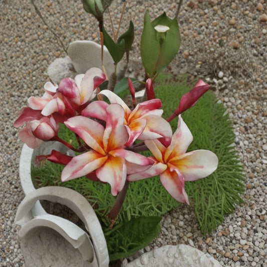 Bhudraksa Mosaic Plumeria Cutting – Thai Variety Mid Cut | 1 Unrooted Cutting Under 12 Inches | Rare Frangipani | Multi-Branch Potential | Collector Plant