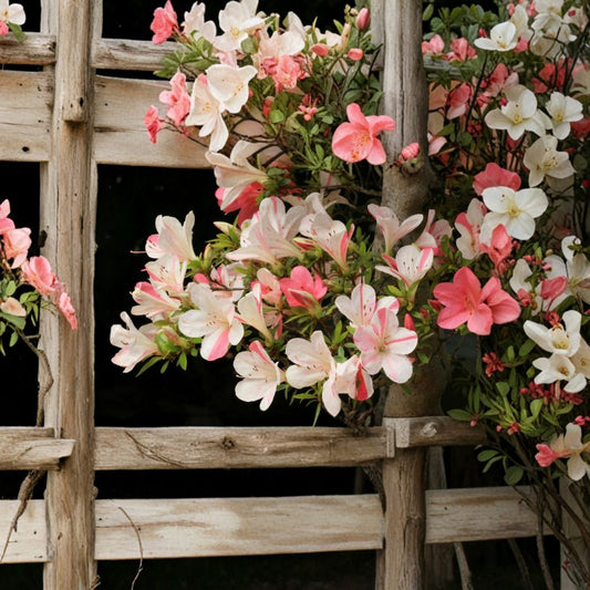 Astronaut Azalea Starter Plant – Rhododendron deciduous | Bi-Color Striped Blooms | 1 Live Rooted Plant | 2–8 Inches Tall | Ships in Pot