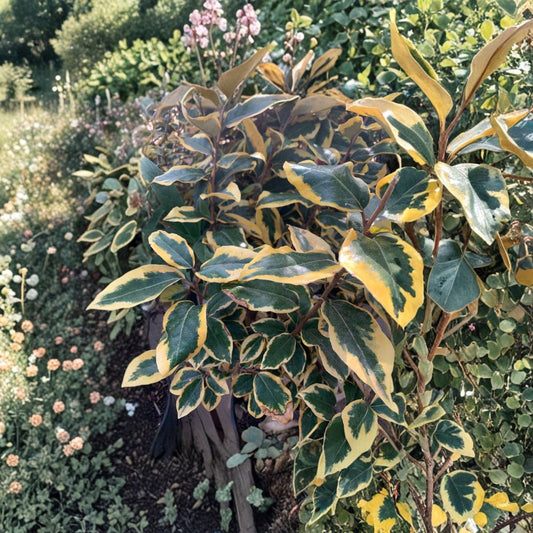 Elaeagnus ‘Gilt Edge’ – Variegated Silverberry Live Evergreen Shrub | 1–2 Feet Tall | Includes 6" Pot  Gold-Edged Foliage | Hardy & Low Maintenance | Year-Round Color