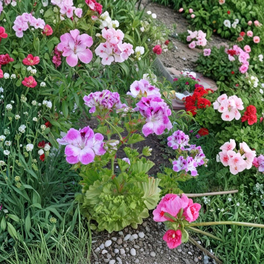 Regal Geranium Cuttings – Purple & White Pelargonium | 2 Unrooted 6 Inch Fancy Geranium Cuttings | Fragrant Flower Plant | Easy Care