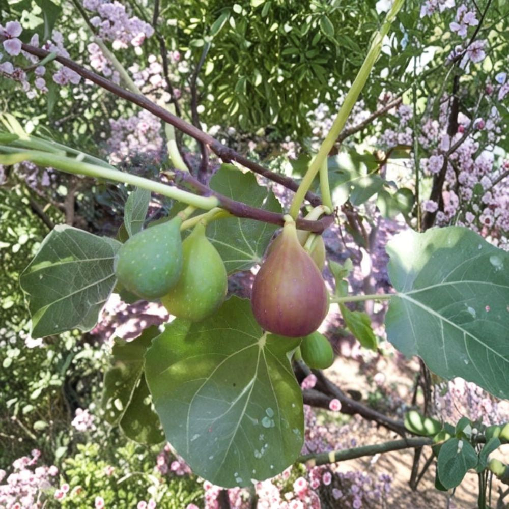 Flanders Fig – Ficus carica ‘Flanders’ Live Fruit Tree | 2 Feet Tall | Includes 6" Pot  Violet Striped Fruit | Amber Flesh | Rich Flavor