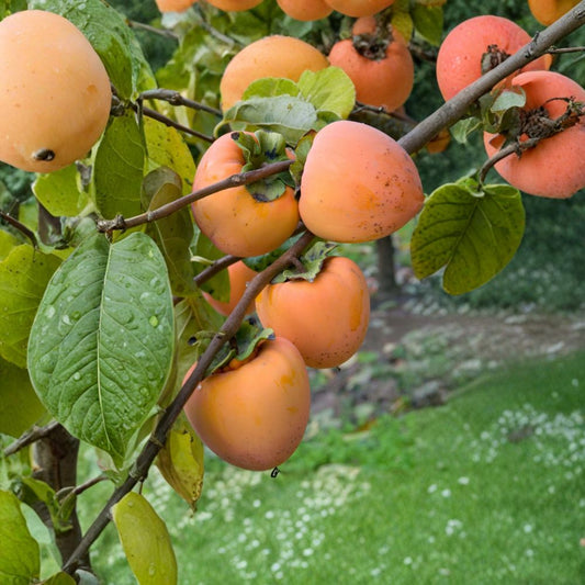 Hachiya Persimmon Tree – Grafted Live Fruit Tree | 3–4 Feet Tall | Shipped in 3 Gallon Pot  Large Acorn-Shaped Fruit | Sweet When Soft Ripe | Self-Fruitful