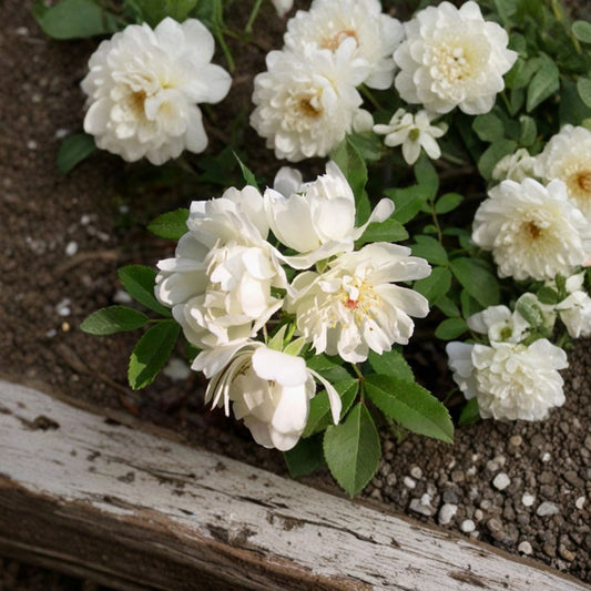 Purezza Rose – Rosa banksiae ‘Purezza’ Live Climbing Rose | 2 Feet Tall | Includes 1 Gallon Pot  Double White Blooms | Fragrant Flowers | Ideal for Trellis or Fence